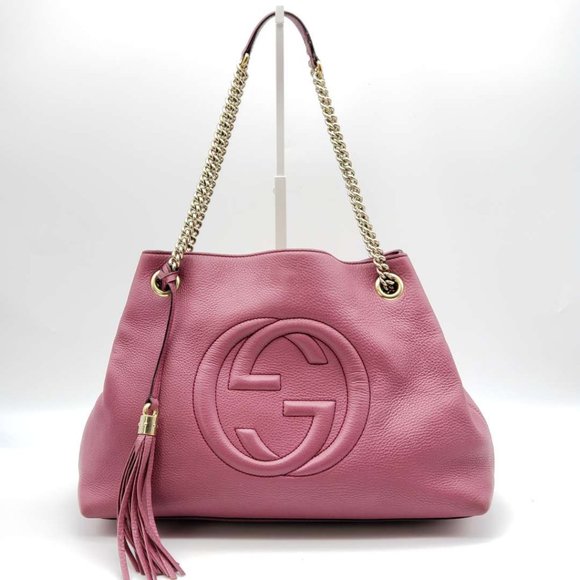 Gucci Handbags - Authentic Gucci GG Soho on Chain Medium Pink Shoulder Bag